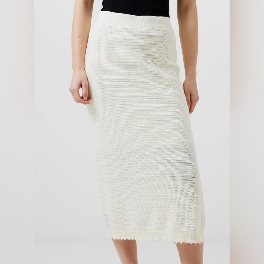 Nesta Stripe Open Stitch Cotton Sweater Skirt